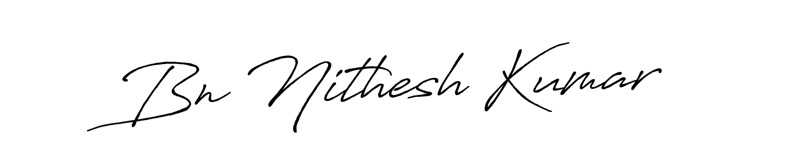 if you are searching for the best signature style for your name Bn Nithesh Kumar. so please give up your signature search. here we have designed multiple signature styles  using Antro_Vectra_Bolder. Bn Nithesh Kumar signature style 7 images and pictures png