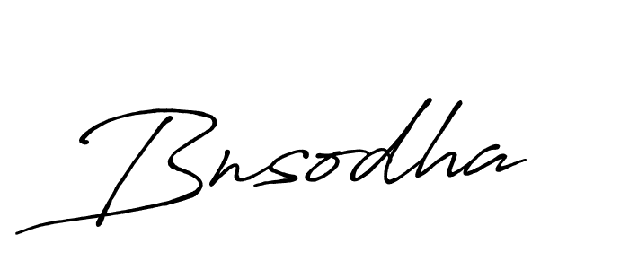 Create a beautiful signature design for name Bnsodha. With this signature (Antro_Vectra_Bolder) fonts, you can make a handwritten signature for free. Bnsodha signature style 7 images and pictures png