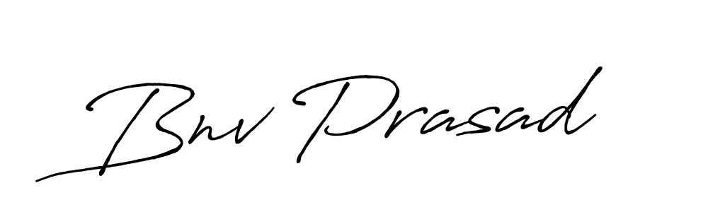 Create a beautiful signature design for name Bnv Prasad. With this signature (Antro_Vectra_Bolder) fonts, you can make a handwritten signature for free. Bnv Prasad signature style 7 images and pictures png