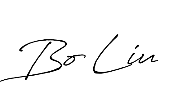 Make a beautiful signature design for name Bo Liu. With this signature (Antro_Vectra_Bolder) style, you can create a handwritten signature for free. Bo Liu signature style 7 images and pictures png