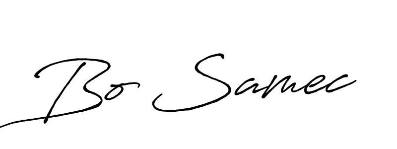 Bo Samec stylish signature style. Best Handwritten Sign (Antro_Vectra_Bolder) for my name. Handwritten Signature Collection Ideas for my name Bo Samec. Bo Samec signature style 7 images and pictures png