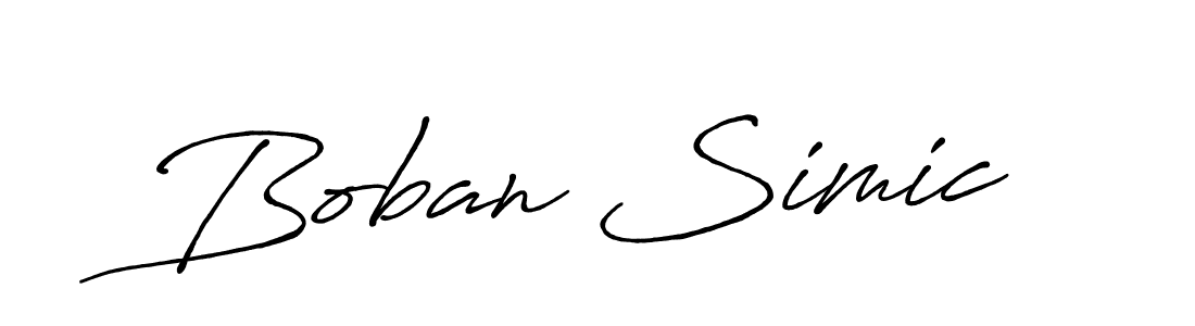 Create a beautiful signature design for name Boban Simic. With this signature (Antro_Vectra_Bolder) fonts, you can make a handwritten signature for free. Boban Simic signature style 7 images and pictures png