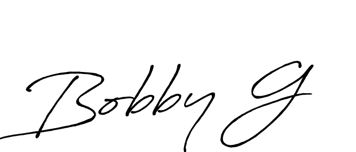 Use a signature maker to create a handwritten signature online. With this signature software, you can design (Antro_Vectra_Bolder) your own signature for name Bobby G. Bobby G signature style 7 images and pictures png