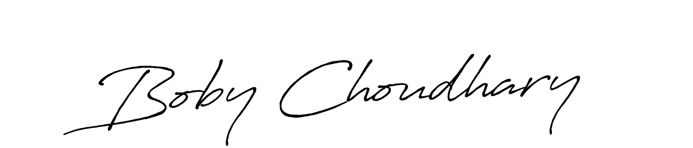 Make a beautiful signature design for name Boby Choudhary. With this signature (Antro_Vectra_Bolder) style, you can create a handwritten signature for free. Boby Choudhary signature style 7 images and pictures png