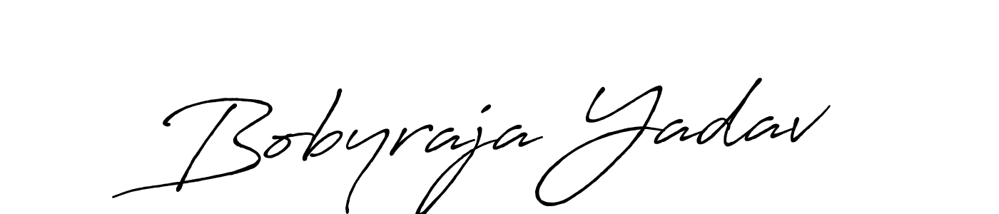 Make a beautiful signature design for name Bobyraja Yadav. With this signature (Antro_Vectra_Bolder) style, you can create a handwritten signature for free. Bobyraja Yadav signature style 7 images and pictures png