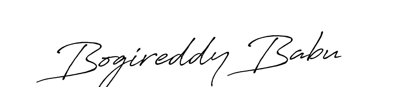 Create a beautiful signature design for name Bogireddy Babu. With this signature (Antro_Vectra_Bolder) fonts, you can make a handwritten signature for free. Bogireddy Babu signature style 7 images and pictures png