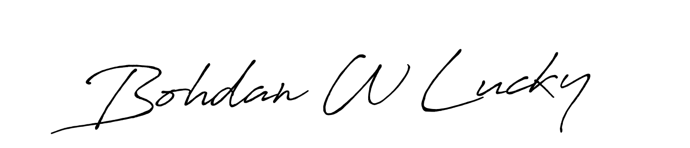 Similarly Antro_Vectra_Bolder is the best handwritten signature design. Signature creator online .You can use it as an online autograph creator for name Bohdan W Lucky. Bohdan W Lucky signature style 7 images and pictures png