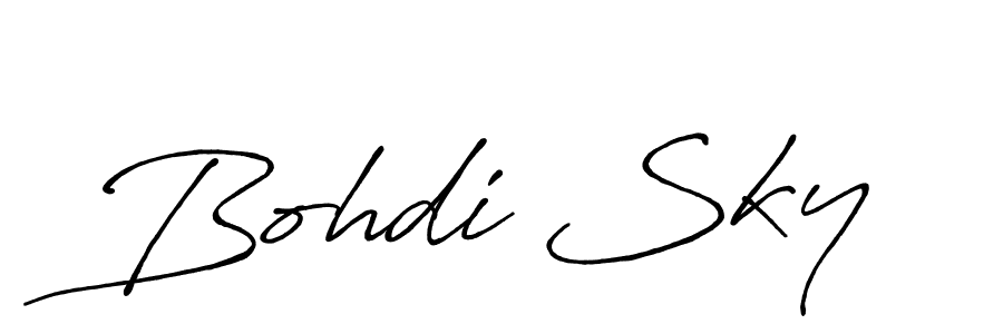 Make a beautiful signature design for name Bohdi Sky. With this signature (Antro_Vectra_Bolder) style, you can create a handwritten signature for free. Bohdi Sky signature style 7 images and pictures png