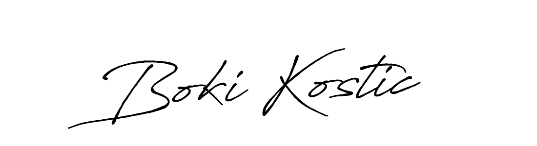 Create a beautiful signature design for name Boki Kostic. With this signature (Antro_Vectra_Bolder) fonts, you can make a handwritten signature for free. Boki Kostic signature style 7 images and pictures png