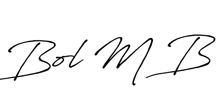 Use a signature maker to create a handwritten signature online. With this signature software, you can design (Antro_Vectra_Bolder) your own signature for name Bol M B. Bol M B signature style 7 images and pictures png