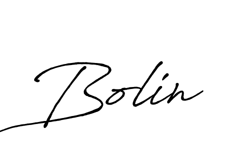 Use a signature maker to create a handwritten signature online. With this signature software, you can design (Antro_Vectra_Bolder) your own signature for name Bolin. Bolin signature style 7 images and pictures png