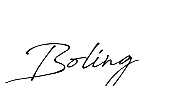 Create a beautiful signature design for name Boling. With this signature (Antro_Vectra_Bolder) fonts, you can make a handwritten signature for free. Boling signature style 7 images and pictures png
