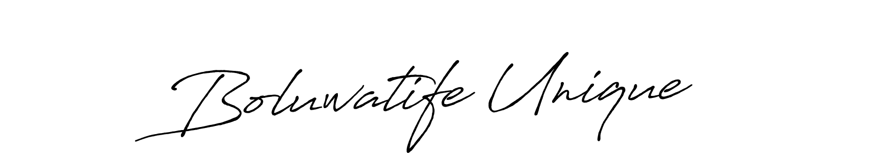Use a signature maker to create a handwritten signature online. With this signature software, you can design (Antro_Vectra_Bolder) your own signature for name Boluwatife Unique. Boluwatife Unique signature style 7 images and pictures png