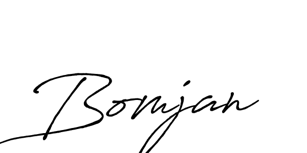 How to make Bomjan signature? Antro_Vectra_Bolder is a professional autograph style. Create handwritten signature for Bomjan name. Bomjan signature style 7 images and pictures png