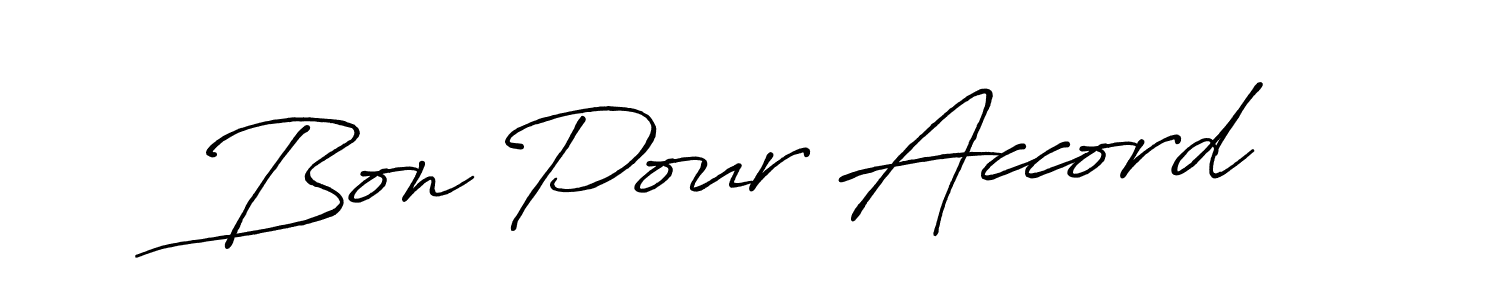 Bon Pour Accord stylish signature style. Best Handwritten Sign (Antro_Vectra_Bolder) for my name. Handwritten Signature Collection Ideas for my name Bon Pour Accord. Bon Pour Accord signature style 7 images and pictures png