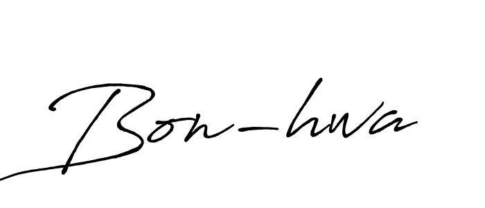 How to make Bon-hwa name signature. Use Antro_Vectra_Bolder style for creating short signs online. This is the latest handwritten sign. Bon-hwa signature style 7 images and pictures png