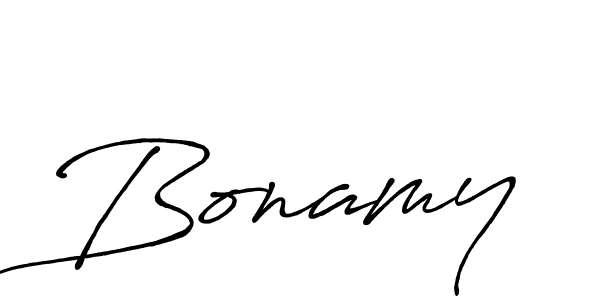 Use a signature maker to create a handwritten signature online. With this signature software, you can design (Antro_Vectra_Bolder) your own signature for name Bonamy. Bonamy signature style 7 images and pictures png