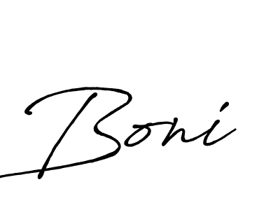 Use a signature maker to create a handwritten signature online. With this signature software, you can design (Antro_Vectra_Bolder) your own signature for name Boni. Boni signature style 7 images and pictures png