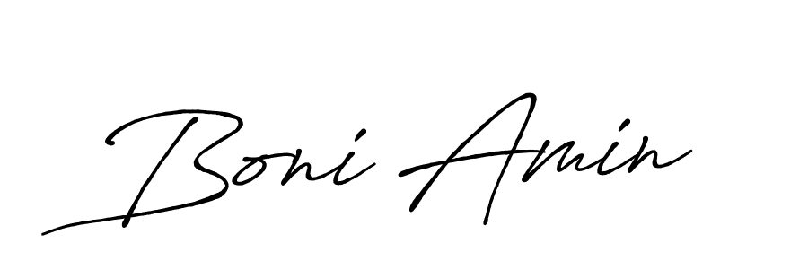 How to make Boni Amin name signature. Use Antro_Vectra_Bolder style for creating short signs online. This is the latest handwritten sign. Boni Amin signature style 7 images and pictures png