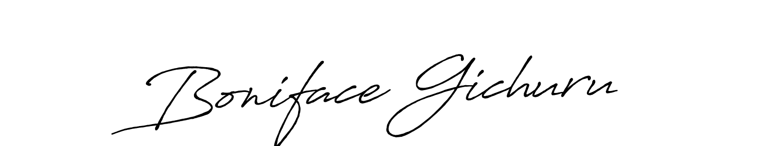 Make a beautiful signature design for name Boniface Gichuru. With this signature (Antro_Vectra_Bolder) style, you can create a handwritten signature for free. Boniface Gichuru signature style 7 images and pictures png