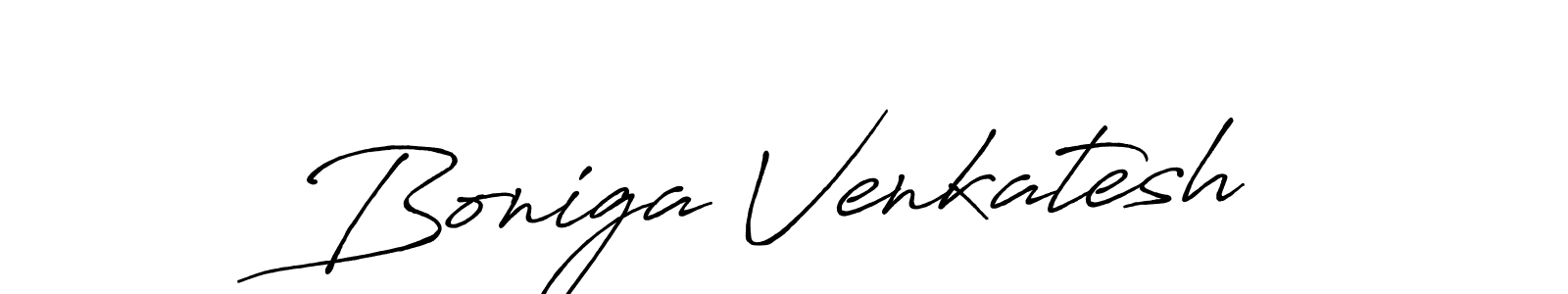 Boniga Venkatesh stylish signature style. Best Handwritten Sign (Antro_Vectra_Bolder) for my name. Handwritten Signature Collection Ideas for my name Boniga Venkatesh. Boniga Venkatesh signature style 7 images and pictures png