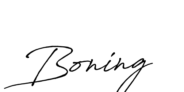 How to make Boning signature? Antro_Vectra_Bolder is a professional autograph style. Create handwritten signature for Boning name. Boning signature style 7 images and pictures png