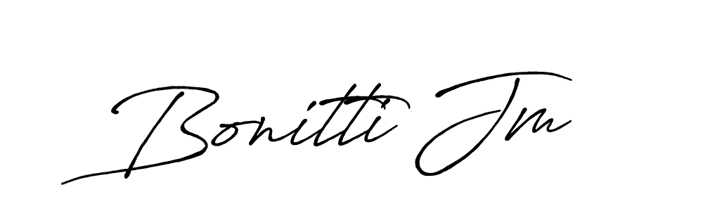 It looks lik you need a new signature style for name Bonitti Jm. Design unique handwritten (Antro_Vectra_Bolder) signature with our free signature maker in just a few clicks. Bonitti Jm signature style 7 images and pictures png