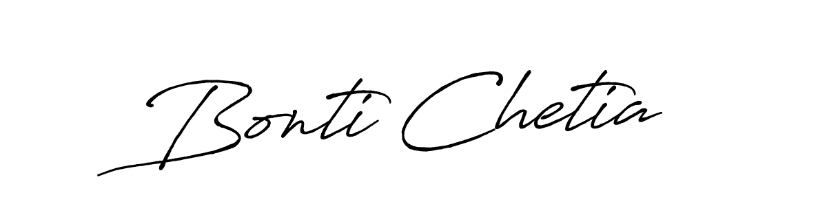 Create a beautiful signature design for name Bonti Chetia. With this signature (Antro_Vectra_Bolder) fonts, you can make a handwritten signature for free. Bonti Chetia signature style 7 images and pictures png