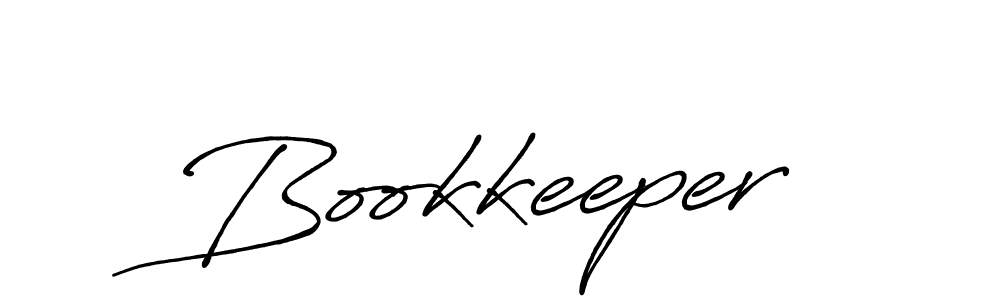 Use a signature maker to create a handwritten signature online. With this signature software, you can design (Antro_Vectra_Bolder) your own signature for name Bookkeeper. Bookkeeper signature style 7 images and pictures png