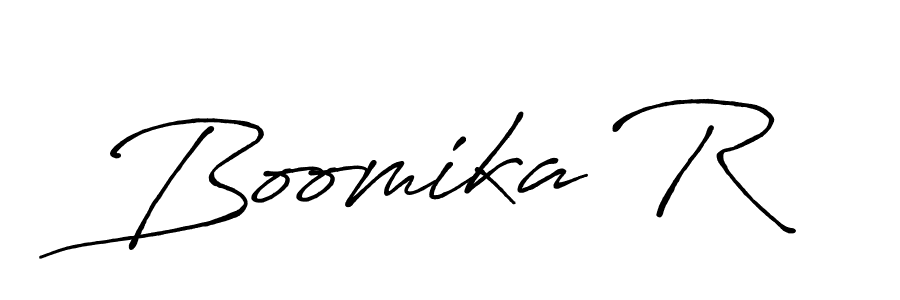 How to make Boomika R signature? Antro_Vectra_Bolder is a professional autograph style. Create handwritten signature for Boomika R name. Boomika R signature style 7 images and pictures png