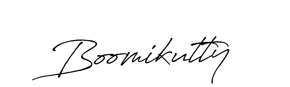 How to make Boomikutty signature? Antro_Vectra_Bolder is a professional autograph style. Create handwritten signature for Boomikutty name. Boomikutty signature style 7 images and pictures png