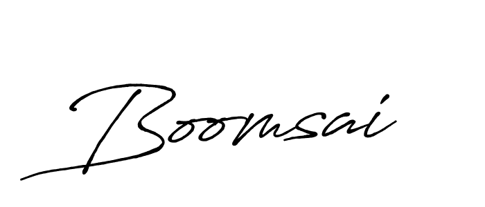 Boomsai stylish signature style. Best Handwritten Sign (Antro_Vectra_Bolder) for my name. Handwritten Signature Collection Ideas for my name Boomsai. Boomsai signature style 7 images and pictures png