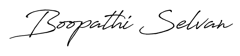 Elevate your brand with a stunning Boopathi Selvan eSignature. The Antro_Vectra_Bolder style provides a balanced, flowing aesthetic for everyday signing. Boopathi Selvan signature style 7 images and pictures png