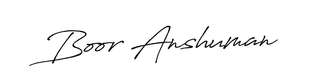 Use a signature maker to create a handwritten signature online. With this signature software, you can design (Antro_Vectra_Bolder) your own signature for name Boor Anshuman. Boor Anshuman signature style 7 images and pictures png
