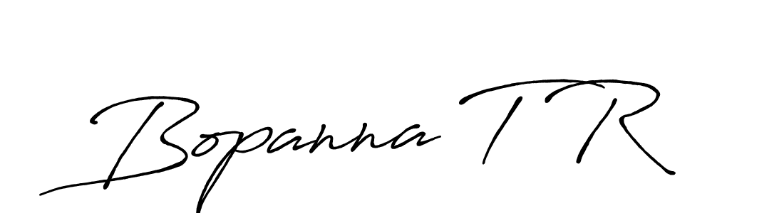 The best way (Antro_Vectra_Bolder) to make a short signature is to pick only two or three words in your name. The name Bopanna T R include a total of six letters. For converting this name. Bopanna T R signature style 7 images and pictures png