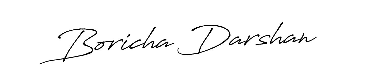 Create a beautiful signature design for name Boricha Darshan. With this signature (Antro_Vectra_Bolder) fonts, you can make a handwritten signature for free. Boricha Darshan signature style 7 images and pictures png