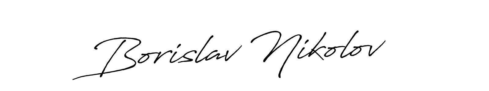 Make a beautiful signature design for name Borislav Nikolov. With this signature (Antro_Vectra_Bolder) style, you can create a handwritten signature for free. Borislav Nikolov signature style 7 images and pictures png