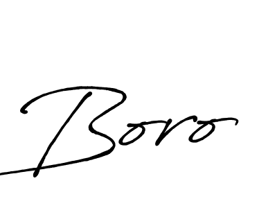 Use a signature maker to create a handwritten signature online. With this signature software, you can design (Antro_Vectra_Bolder) your own signature for name Boro. Boro signature style 7 images and pictures png