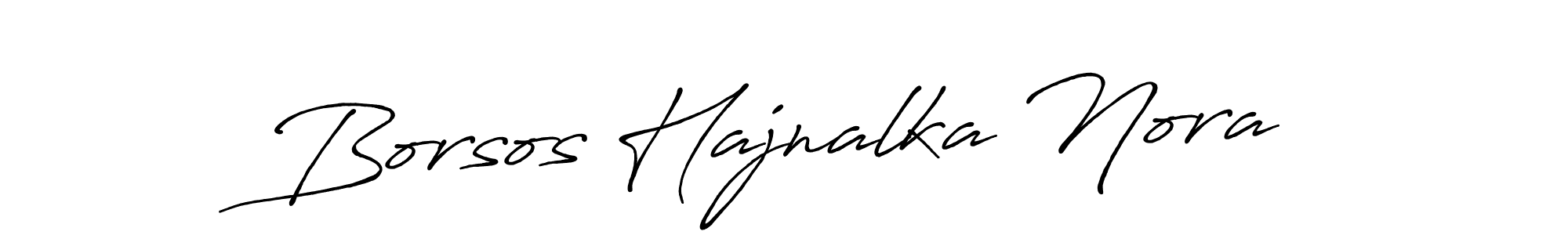 Create a beautiful signature design for name Borsos Hajnalka Nora. With this signature (Antro_Vectra_Bolder) fonts, you can make a handwritten signature for free. Borsos Hajnalka Nora signature style 7 images and pictures png