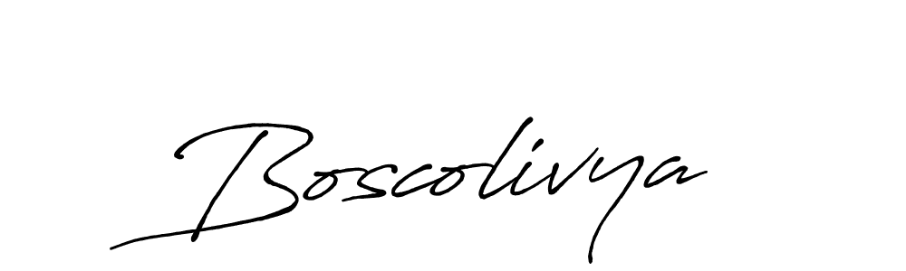 Also You can easily find your signature by using the search form. We will create Boscolivya name handwritten signature images for you free of cost using Antro_Vectra_Bolder sign style. Boscolivya signature style 7 images and pictures png