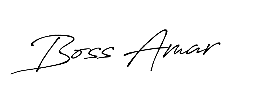 Boss Amar stylish signature style. Best Handwritten Sign (Antro_Vectra_Bolder) for my name. Handwritten Signature Collection Ideas for my name Boss Amar. Boss Amar signature style 7 images and pictures png