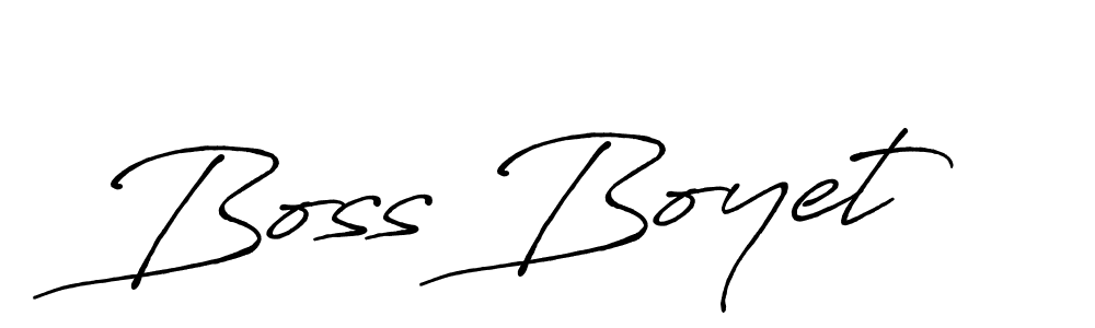 How to make Boss Boyet name signature. Use Antro_Vectra_Bolder style for creating short signs online. This is the latest handwritten sign. Boss Boyet signature style 7 images and pictures png