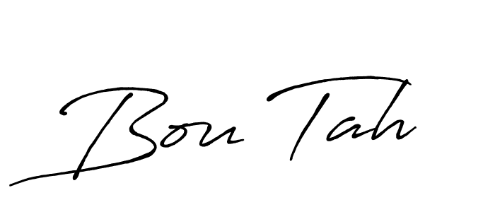 How to make Bou Tah signature? Antro_Vectra_Bolder is a professional autograph style. Create handwritten signature for Bou Tah name. Bou Tah signature style 7 images and pictures png