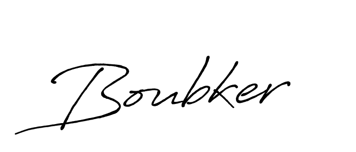 Create a beautiful signature design for name Boubker. With this signature (Antro_Vectra_Bolder) fonts, you can make a handwritten signature for free. Boubker signature style 7 images and pictures png