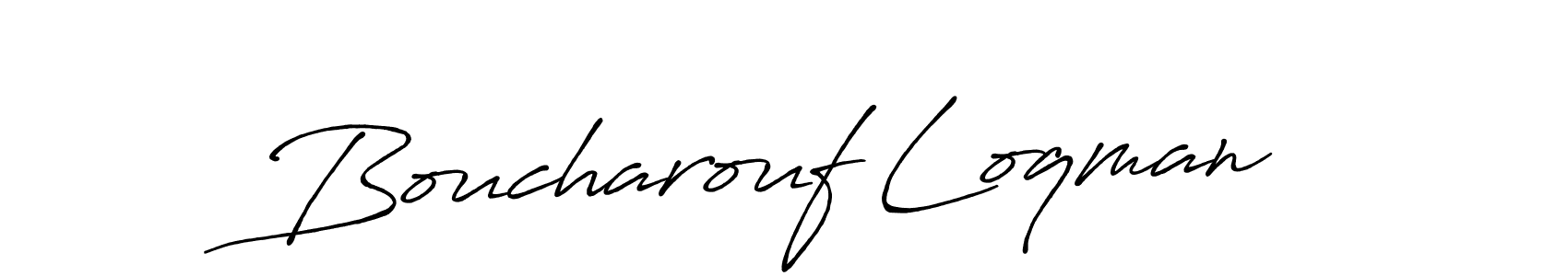 You should practise on your own different ways (Antro_Vectra_Bolder) to write your name (Boucharouf Loqman) in signature. don't let someone else do it for you. Boucharouf Loqman signature style 7 images and pictures png