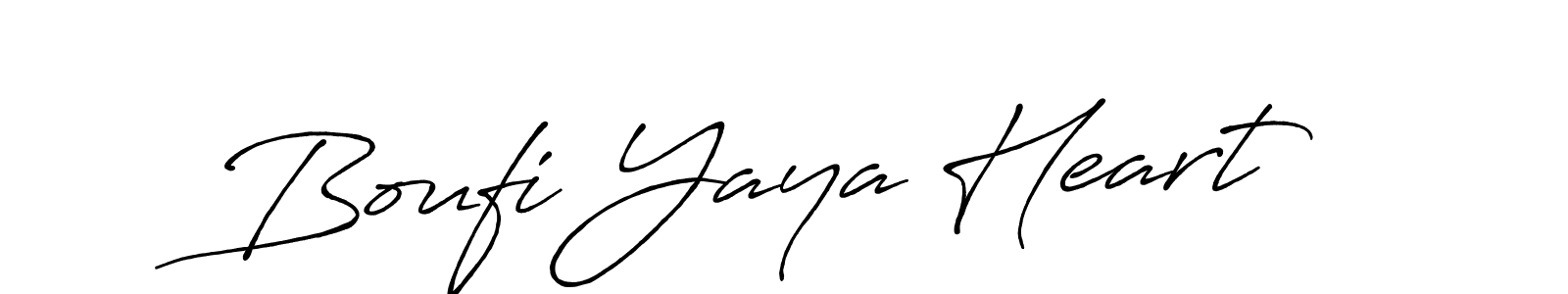 Make a beautiful signature design for name Boufi Yaya Heart. With this signature (Antro_Vectra_Bolder) style, you can create a handwritten signature for free. Boufi Yaya Heart signature style 7 images and pictures png