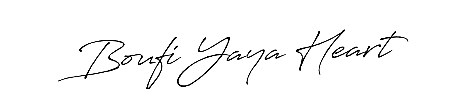 Create a beautiful signature design for name Boufi Yaya Heart. With this signature (Antro_Vectra_Bolder) fonts, you can make a handwritten signature for free. Boufi Yaya Heart signature style 7 images and pictures png