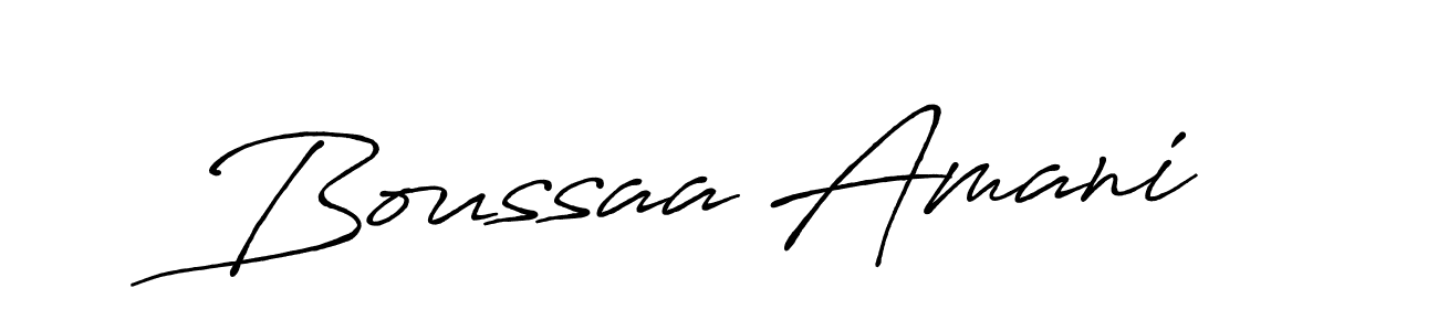 Make a beautiful signature design for name Boussaa Amani. With this signature (Antro_Vectra_Bolder) style, you can create a handwritten signature for free. Boussaa Amani signature style 7 images and pictures png