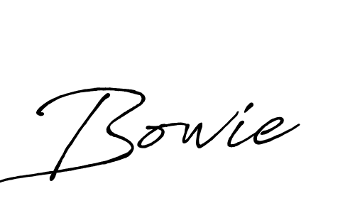 Use a signature maker to create a handwritten signature online. With this signature software, you can design (Antro_Vectra_Bolder) your own signature for name Bowie. Bowie signature style 7 images and pictures png