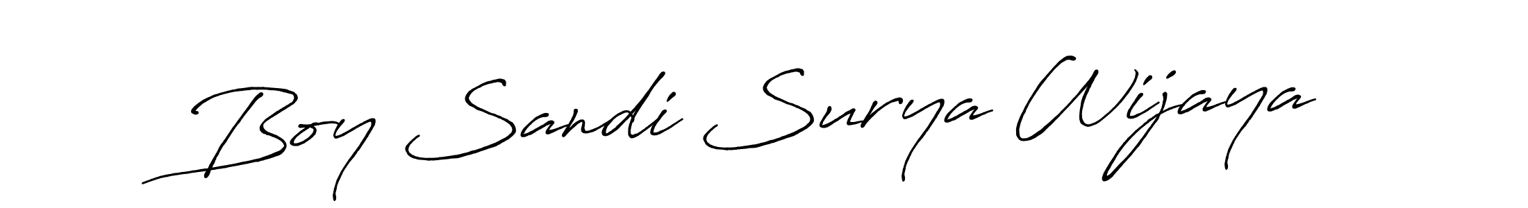 How to make Boy Sandi Surya Wijaya name signature. Use Antro_Vectra_Bolder style for creating short signs online. This is the latest handwritten sign. Boy Sandi Surya Wijaya signature style 7 images and pictures png
